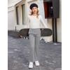 Arshiner Girls Print Flare Leggings Kids Elastic High Waisted Bell Bottoms Yoga Pants with Pockets(Grey)