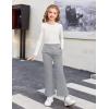 Arshiner Girls Print Flare Leggings Kids Elastic High Waisted Bell Bottoms Yoga Pants with Pockets(Grey)