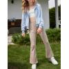 Arshiner Girls Print Flare Leggings Kids Elastic High Waisted Bell Bottoms Yoga Pants with Pockets(Moon Gray)
