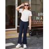 Arshiner Girls Print Flare Leggings Kids Elastic High Waisted Bell Bottoms Yoga Pants with Pockets(Navy Blue)