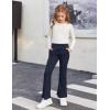 Arshiner Girls Print Flare Leggings Kids Elastic High Waisted Bell Bottoms Yoga Pants with Pockets(Navy Blue)