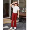 Arshiner Girls Print Flare Leggings Kids Elastic High Waisted Bell Bottoms Yoga Pants with Pockets(Red)