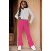 Arshiner Girls Print Flare Leggings Kids Elastic High Waisted Bell Bottoms Yoga Pants with Pockets(Rose Red)