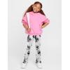 Arshiner Girls Print Flare Leggings Kids Elastic High Waisted Bell Bottoms Yoga Pants with Pockets(Tie Dye-black&white)