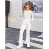 Arshiner Girls Print Flare Leggings Kids Elastic High Waisted Bell Bottoms Yoga Pants with Pockets(White)
