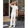 Arshiner Girls Print Flare Leggings Kids Elastic High Waisted Bell Bottoms Yoga Pants with Pockets(White)