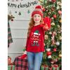 Arshiner Girls Raglan Long Sleeve Shirts Crew Neck Soft Casual Tunic Tops Kids Girls Basic Tees Blouses(Christmas Red-b)