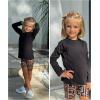 Arshiner Girls Raglan Long Sleeves Shirts Textured Knit Tops for Girls Casual Soft Kids Loose Blouse Tee(Black)