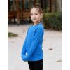 Arshiner Girls Raglan Long Sleeves Shirts Textured Knit Tops for Girls Casual Soft Kids Loose Blouse Tee(Blue)