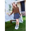 Arshiner Girls Raglan Long Sleeves Shirts Textured Knit Tops for Girls Casual Soft Kids Loose Blouse Tee(Brown)