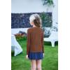 Arshiner Girls Raglan Long Sleeves Shirts Textured Knit Tops for Girls Casual Soft Kids Loose Blouse Tee(Brown)