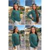 Arshiner Girls Raglan Long Sleeves Shirts Textured Knit Tops for Girls Casual Soft Kids Loose Blouse Tee(Green)