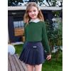 Arshiner Girls Raglan Long Sleeves Shirts Textured Knit Tops for Girls Casual Soft Kids Loose Blouse Tee(Green)
