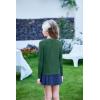 Arshiner Girls Raglan Long Sleeves Shirts Textured Knit Tops for Girls Casual Soft Kids Loose Blouse Tee(Green)
