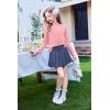 Arshiner Girls Raglan Long Sleeves Shirts Textured Knit Tops for Girls Casual Soft Kids Loose Blouse Tee(Light Pink)