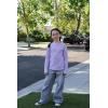 Arshiner Girls Raglan Long Sleeves Shirts Textured Knit Tops for Girls Casual Soft Kids Loose Blouse Tee(Lilac)