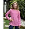 Arshiner Girls Raglan Long Sleeves Shirts Textured Knit Tops for Girls Casual Soft Kids Loose Blouse Tee(Peach Pink)