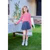 Arshiner Girls Raglan Long Sleeves Shirts Textured Knit Tops for Girls Casual Soft Kids Loose Blouse Tee(Peach Pink)