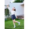 Arshiner Girls Raglan Long Sleeves Shirts Textured Knit Tops for Girls Casual Soft Kids Loose Blouse Tee(White)