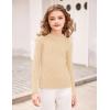 Arshiner Girls Shirts Half Turtleneck Long Sleeve Tops Casual Knitted Slim Fit Pullover Blouse Tee(Apricot Color)