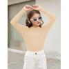 Arshiner Girls Shirts Half Turtleneck Long Sleeve Tops Casual Knitted Slim Fit Pullover Blouse Tee(Apricot Color)