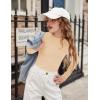 Arshiner Girls Shirts Half Turtleneck Long Sleeve Tops Casual Knitted Slim Fit Pullover Blouse Tee(Apricot Color)