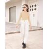 Arshiner Girls Shirts Half Turtleneck Long Sleeve Tops Casual Knitted Slim Fit Pullover Blouse Tee(Apricot Color)