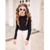 Arshiner Girls Shirts Half Turtleneck Long Sleeve Tops Casual Knitted Slim Fit Pullover Blouse Tee(Black)