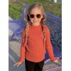 Arshiner Girls Shirts Half Turtleneck Long Sleeve Tops Casual Knitted Slim Fit Pullover Blouse Tee(Caramel)