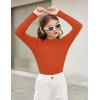Arshiner Girls Shirts Half Turtleneck Long Sleeve Tops Casual Knitted Slim Fit Pullover Blouse Tee(Caramel)