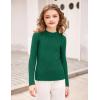 Arshiner Girls Shirts Half Turtleneck Long Sleeve Tops Casual Knitted Slim Fit Pullover Blouse Tee(Forest Green)