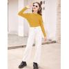 Arshiner Girls Shirts Half Turtleneck Long Sleeve Tops Casual Knitted Slim Fit Pullover Blouse Tee(Ginger Color)