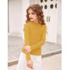 Arshiner Girls Shirts Half Turtleneck Long Sleeve Tops Casual Knitted Slim Fit Pullover Blouse Tee(Ginger Color)