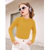 Arshiner Girls Shirts Half Turtleneck Long Sleeve Tops Casual Knitted Slim Fit Pullover Blouse Tee(Ginger Color)