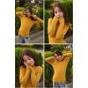 Arshiner Girls Shirts Half Turtleneck Long Sleeve Tops Casual Knitted Slim Fit Pullover Blouse Tee(Ginger Color)