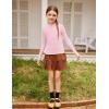 Arshiner Girls Shirts Half Turtleneck Long Sleeve Tops Casual Knitted Slim Fit Pullover Blouse Tee(Pink)