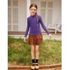 Arshiner Girls Shirts Half Turtleneck Long Sleeve Tops Casual Knitted Slim Fit Pullover Blouse Tee(Purple)
