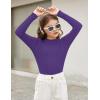 Arshiner Girls Shirts Half Turtleneck Long Sleeve Tops Casual Knitted Slim Fit Pullover Blouse Tee(Purple)