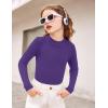 Arshiner Girls Shirts Half Turtleneck Long Sleeve Tops Casual Knitted Slim Fit Pullover Blouse Tee(Purple)