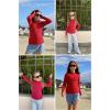 Arshiner Girls Shirts Half Turtleneck Long Sleeve Tops Casual Knitted Slim Fit Pullover Blouse Tee(Red)