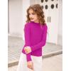 Arshiner Girls Shirts Half Turtleneck Long Sleeve Tops Casual Knitted Slim Fit Pullover Blouse Tee(Rose Red)