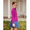 Arshiner Girls Shirts Half Turtleneck Long Sleeve Tops Casual Knitted Slim Fit Pullover Blouse Tee(Rose Red)