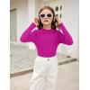 Arshiner Girls Shirts Half Turtleneck Long Sleeve Tops Casual Knitted Slim Fit Pullover Blouse Tee(Rose Red)