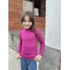 Arshiner Girls Shirts Half Turtleneck Long Sleeve Tops Casual Knitted Slim Fit Pullover Blouse Tee(Rose Red)