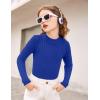 Arshiner Girls Shirts Half Turtleneck Long Sleeve Tops Casual Knitted Slim Fit Pullover Blouse Tee(Sapphire Blue)