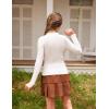 Arshiner Girls Shirts Half Turtleneck Long Sleeve Tops Casual Knitted Slim Fit Pullover Blouse Tee(White)
