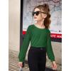 Arshiner Girls Shirts Lace Raglan Long Sleeves Crewneck Casual Soft Kids Blouse Tee Tops(Green)