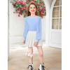 Arshiner Girls Shirts Lace Raglan Long Sleeves Crewneck Casual Soft Kids Blouse Tee Tops(Light Blue)