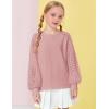 Arshiner Girls Shirts Lace Raglan Long Sleeves Crewneck Casual Soft Kids Blouse Tee Tops(Lotus Root Pink)