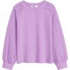 Arshiner Girls Shirts Lace Raglan Long Sleeves Crewneck Casual Soft Kids Blouse Tee Tops(Purple)